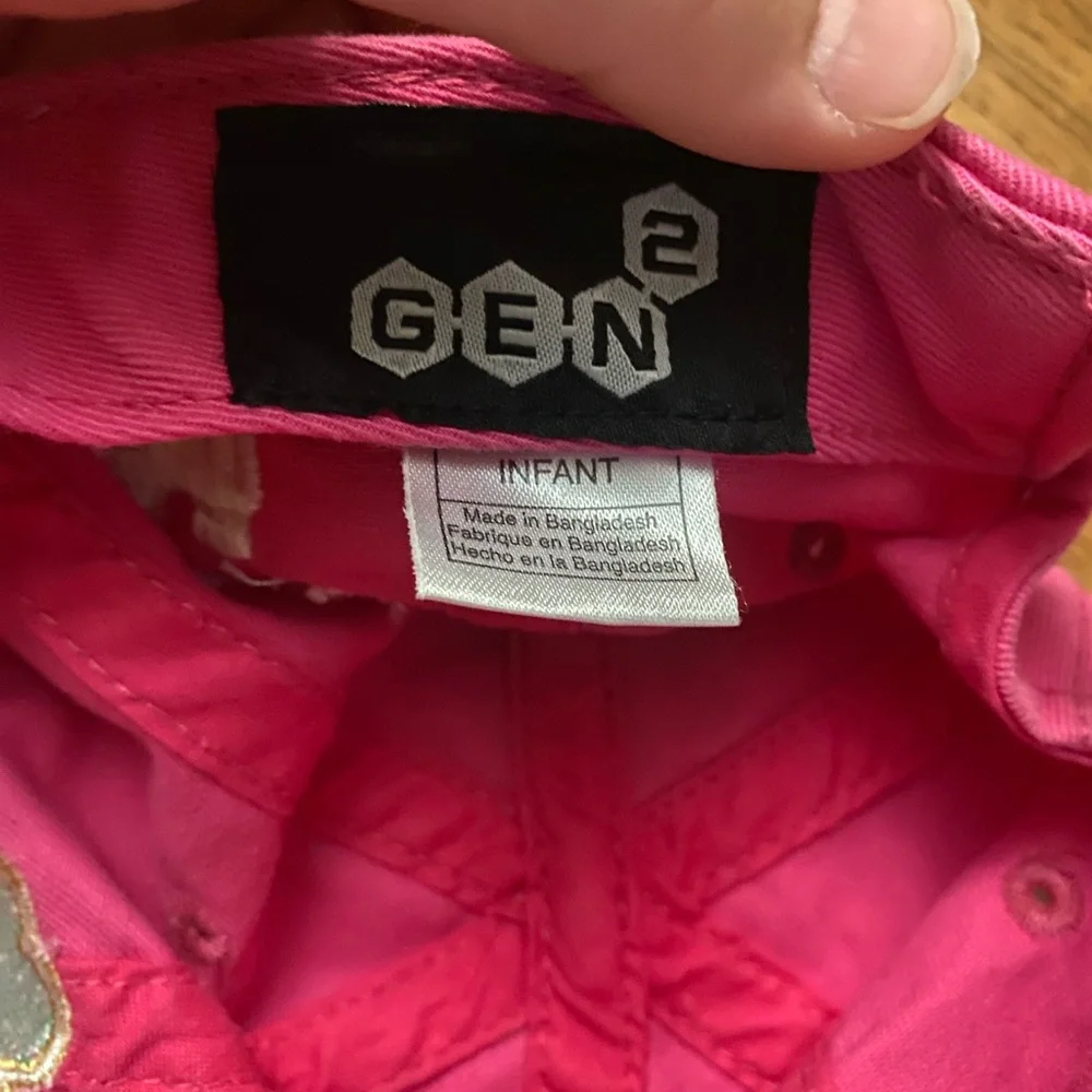 EUC Notre Dame Pink my first girls baby Cap with Fighting Shamrock gift shower